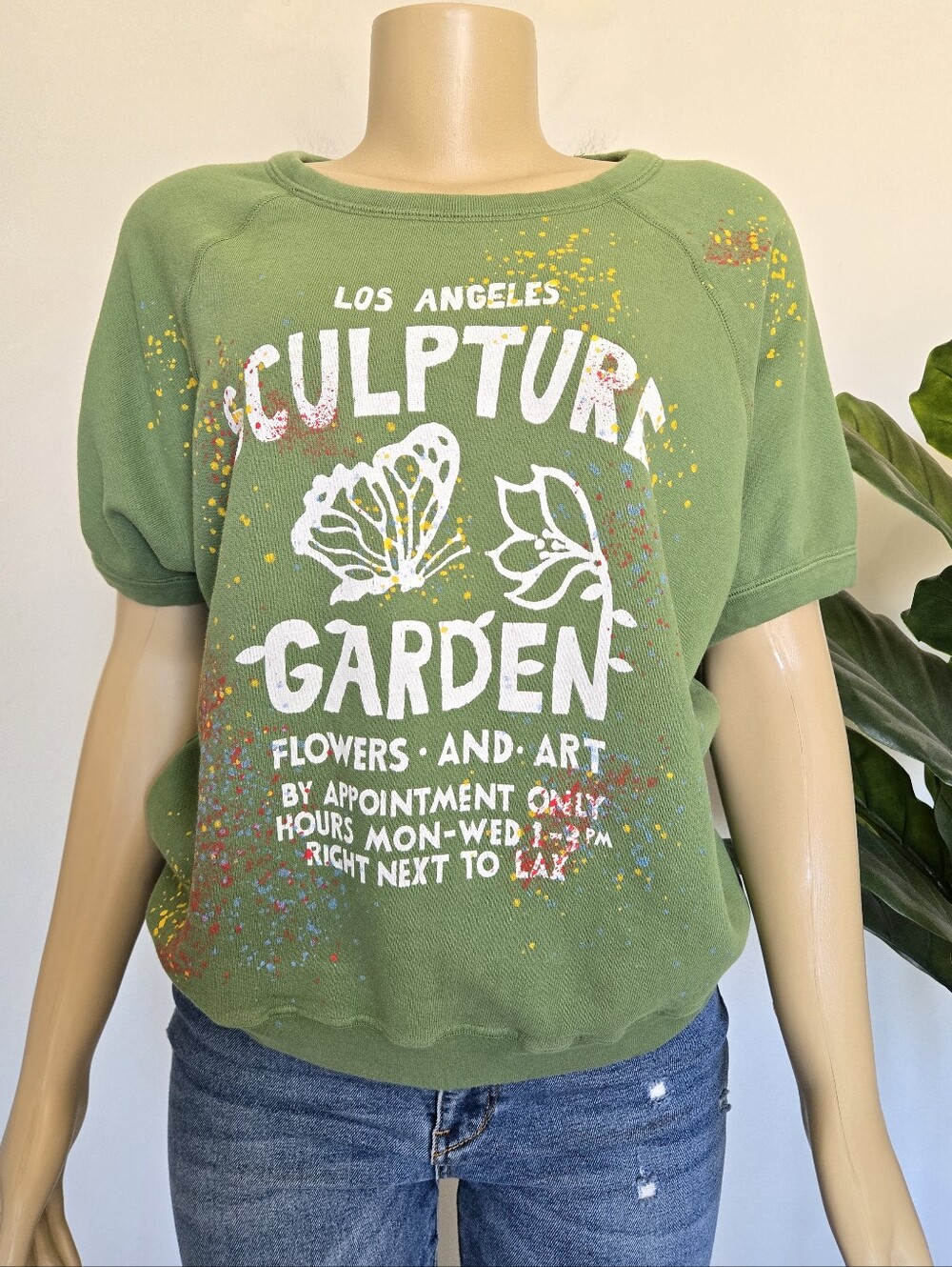 MOTHER The Short Sleeve Concert Tee Sculpture Garden Green Size M Women's